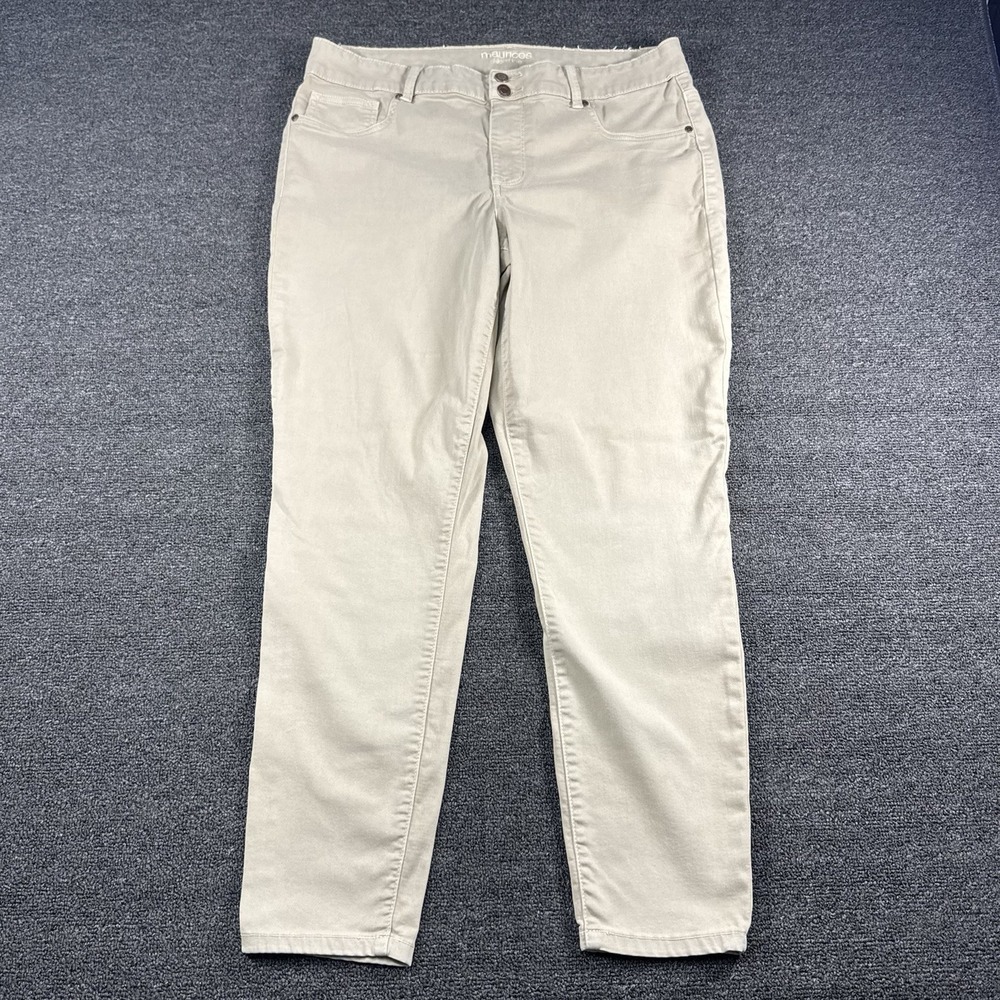 Maurices Womens Size XL High Rise Super Skinny Stretch Jeans Khaki Beige